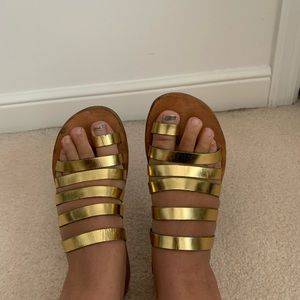 Jeffrey Campbell Gold Strap Sandals